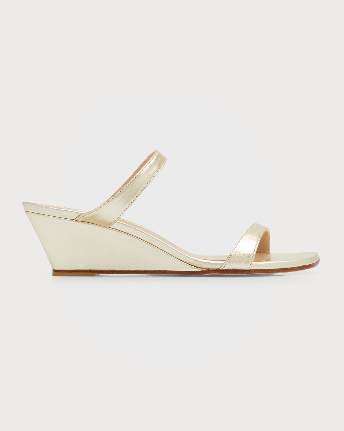 Aleena Metallic Wedge Slide Sandals