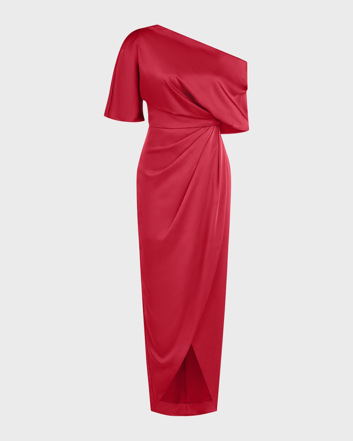 Rayna Draped One-Shoulder High-Low Gown