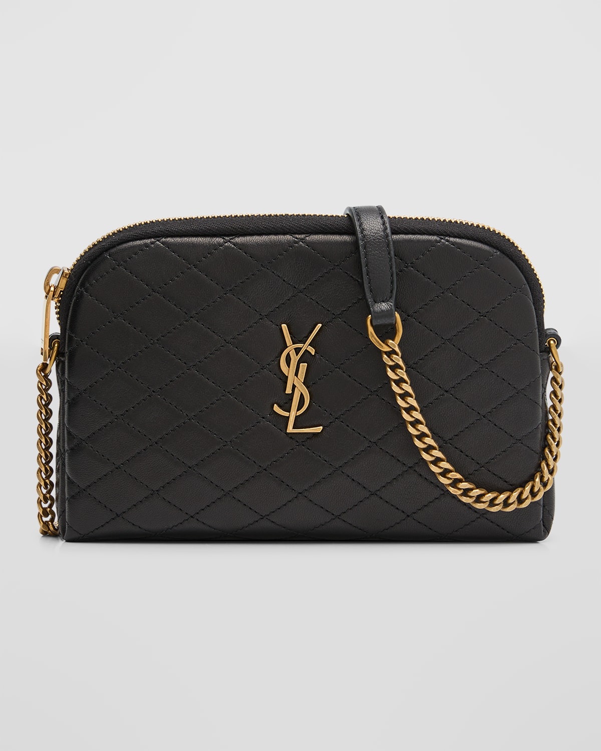 Saint Laurent Gaby Quilted-leather Cross-body Bag In 1000 Nero