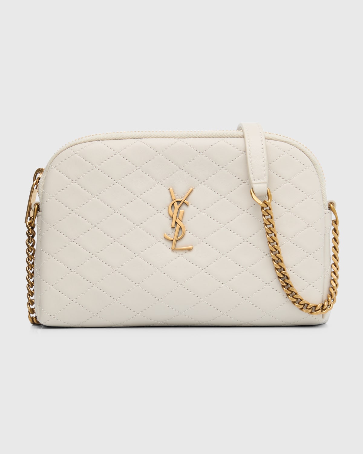 Saint Laurent Gaby Mini Lambskin Crossbody Bag In 9207 Blanc Vintag