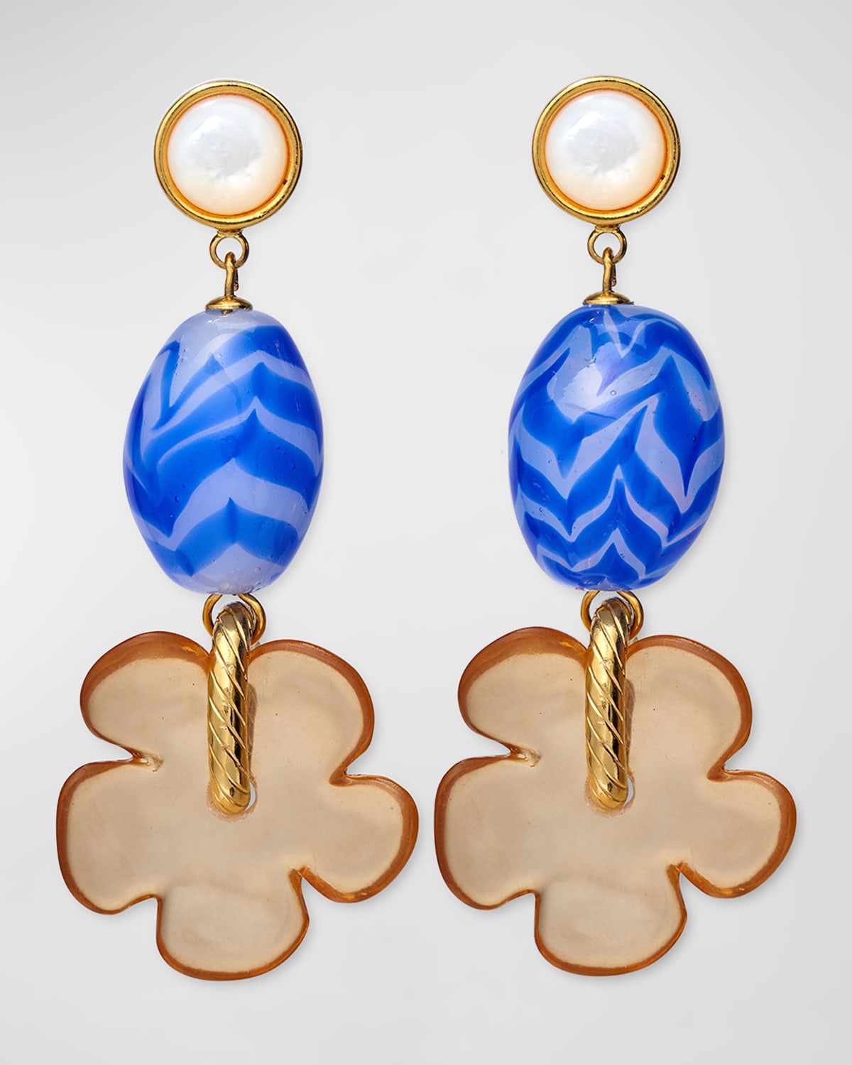 Lizzie Fortunato Mistflower Earrings in Blue Horizon
