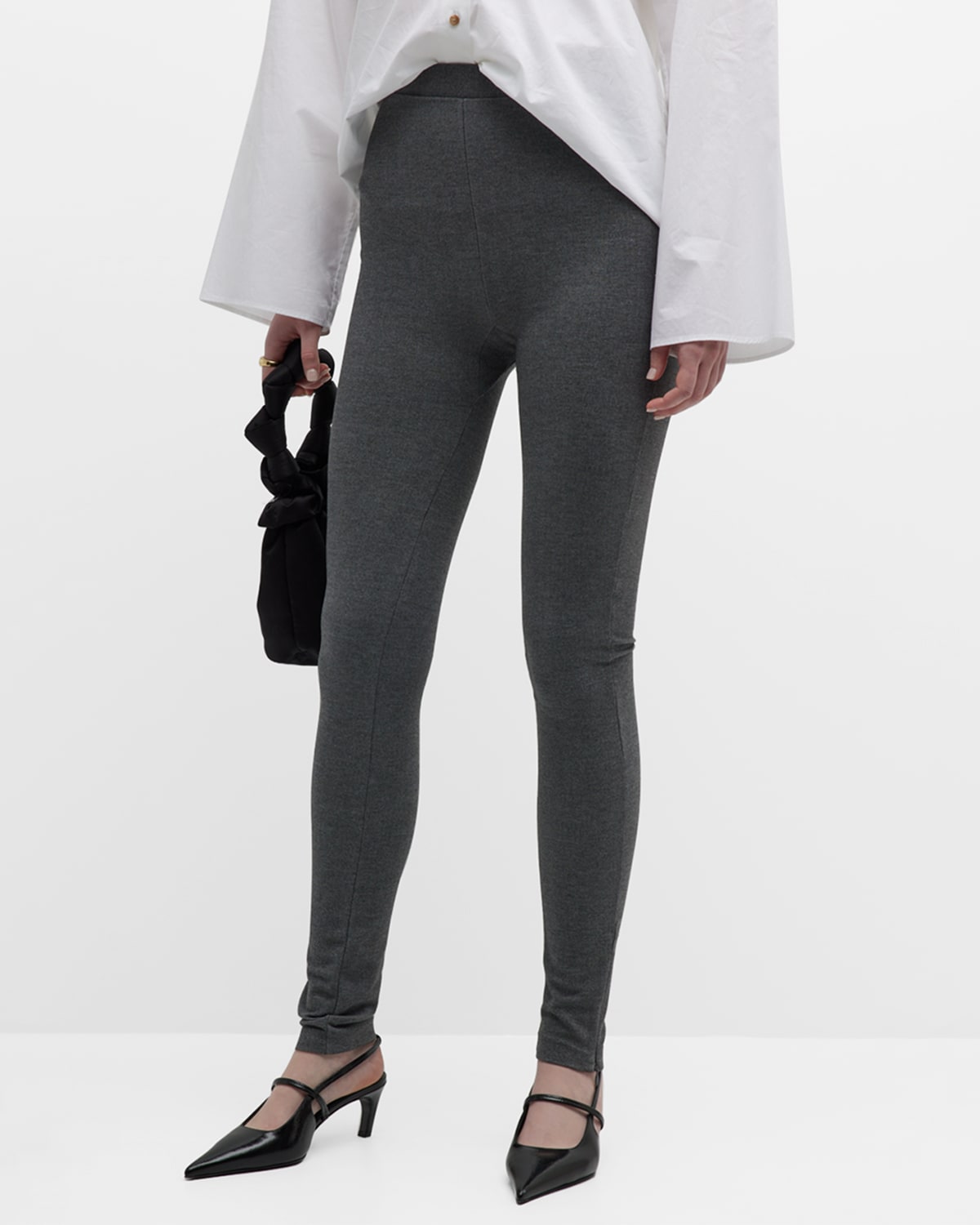 Totême Zipped Leggings In Medium Grey