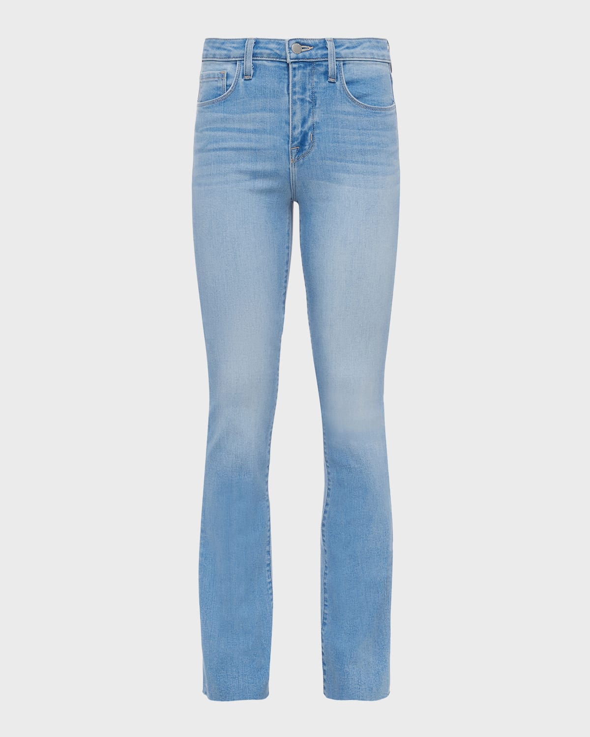 L Agence Kendra High-rise Crop Flare Jeans With Raw Hem In Omaha