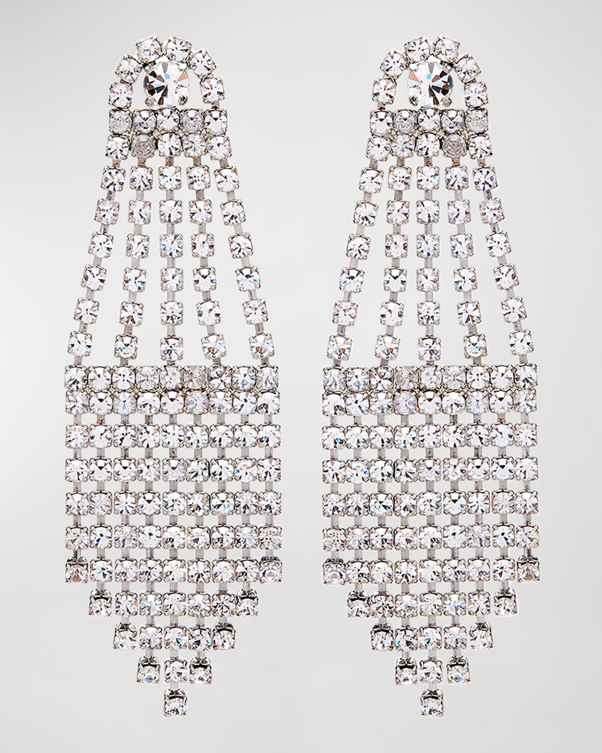 Oscar De La Renta Crystal Fan Earrings In Crystal