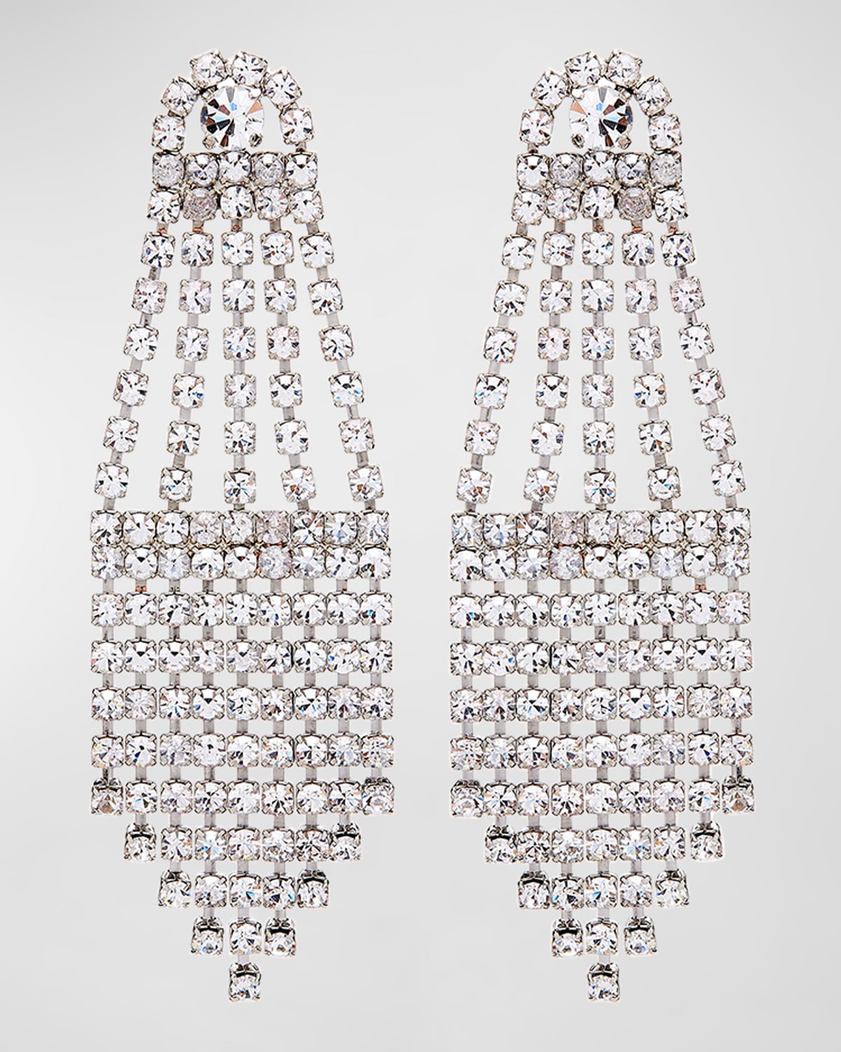 Oscar De La Renta Crystal Fan Earrings