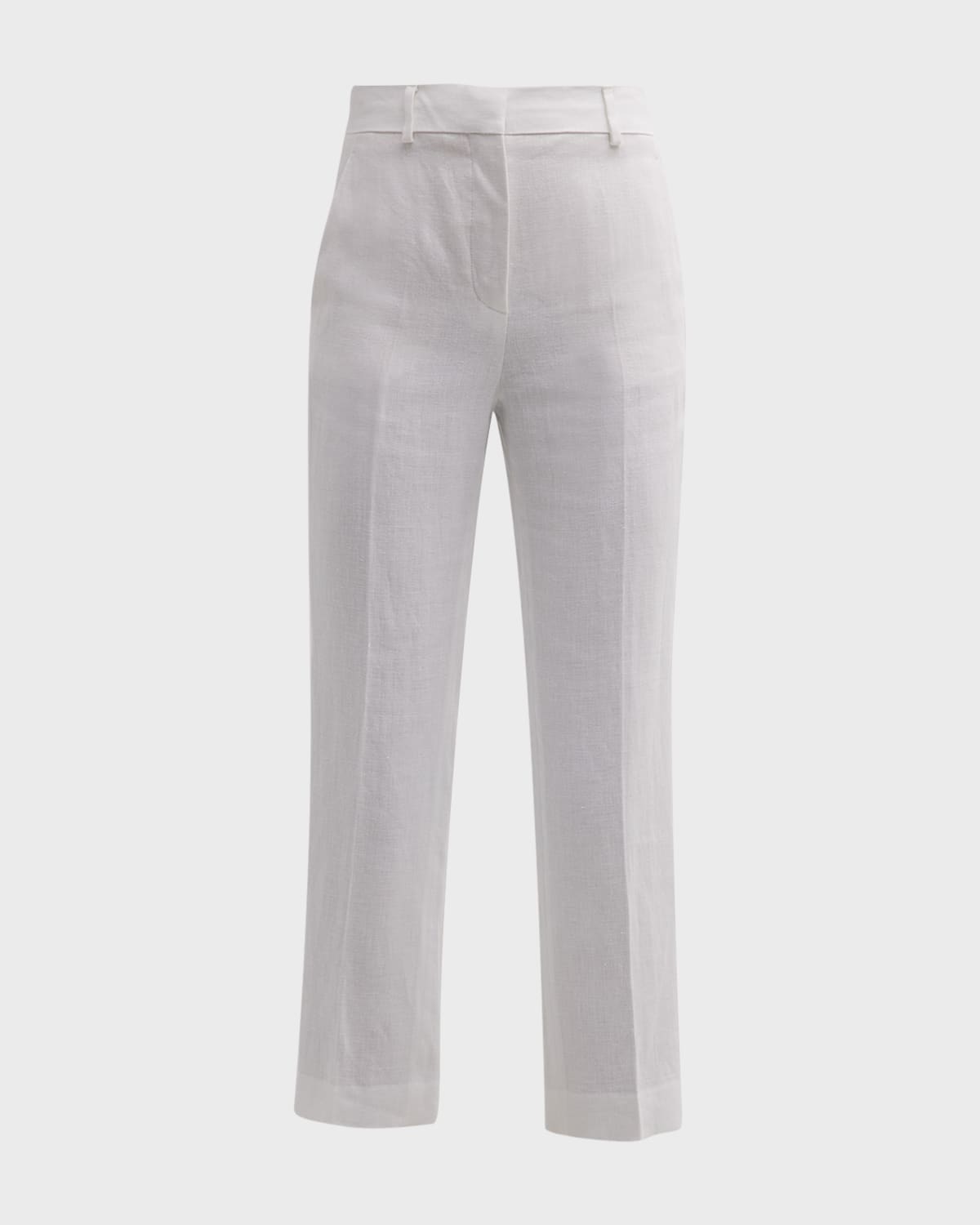 Shop Loro Piana Antigua Straight-leg Linen Trousers In 1000 White