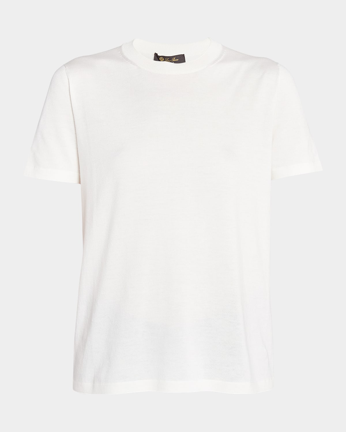 Loro Piana Girocollo Beausoleil Crewneck Short-sleeve Top In 1000 White