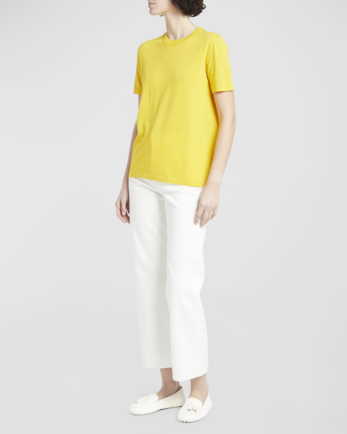 Loro Piana Angera Knit Crewneck T-shirt In 209x Sunny Yellow