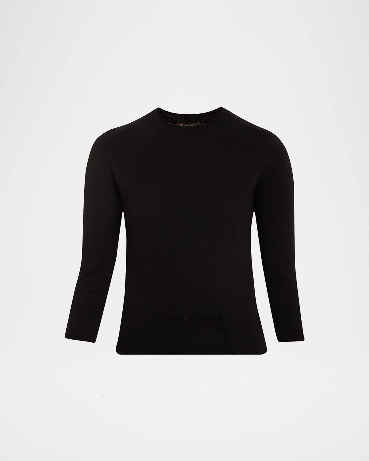 Loro Piana Girocollo Manica Neo Piuma Cashmere Sweater In Black