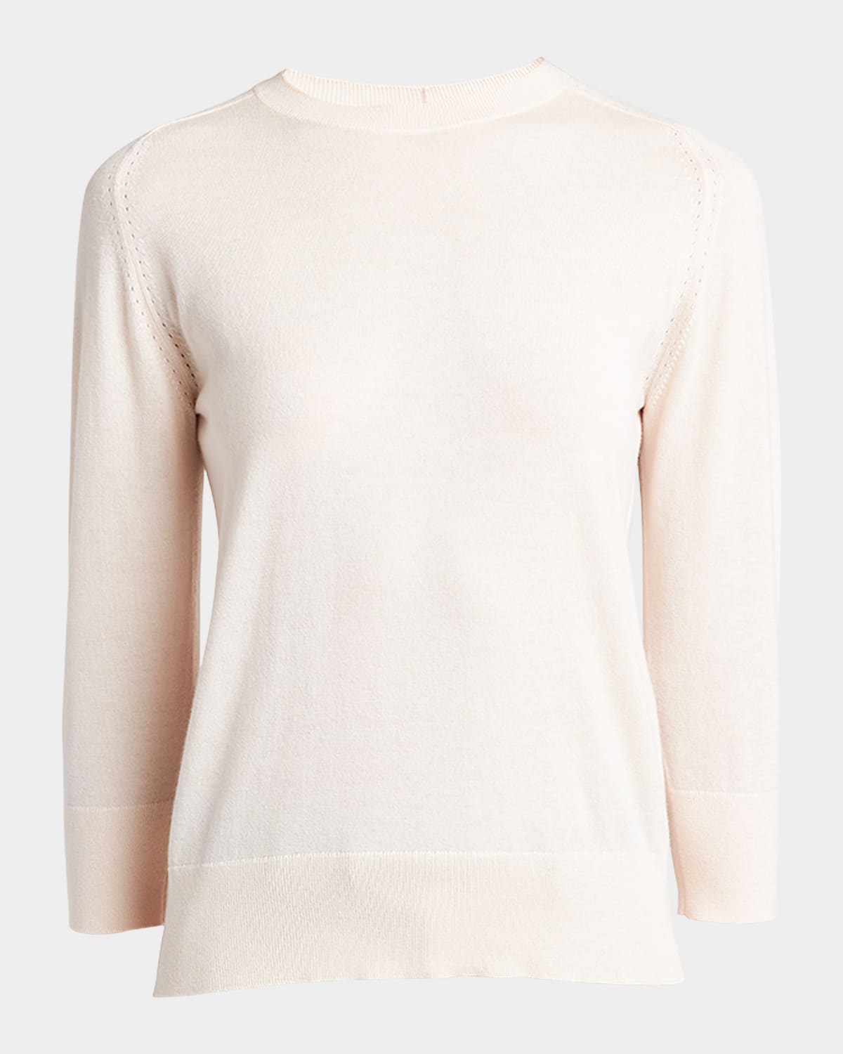 Loro Piana Girocollo Manica Neo Piuma Cashmere Sweater In Cream