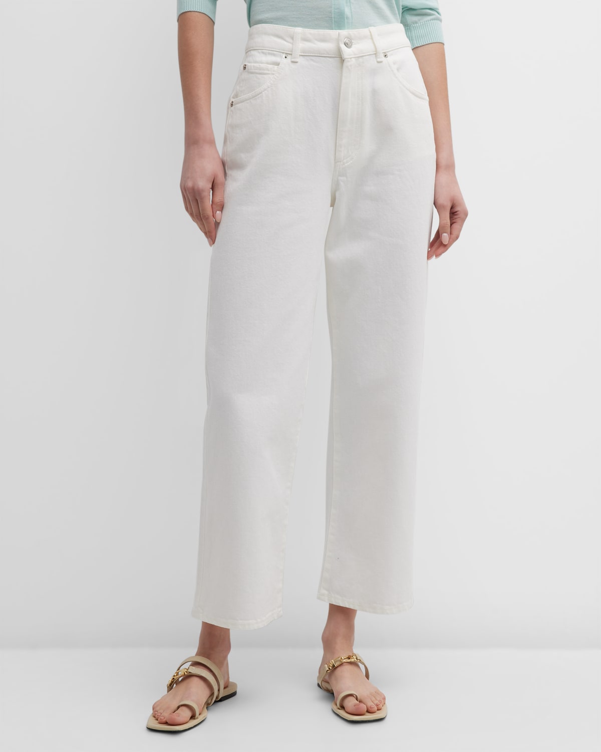 Loro Piana Mid-rise Straight Jeans In 1000 White