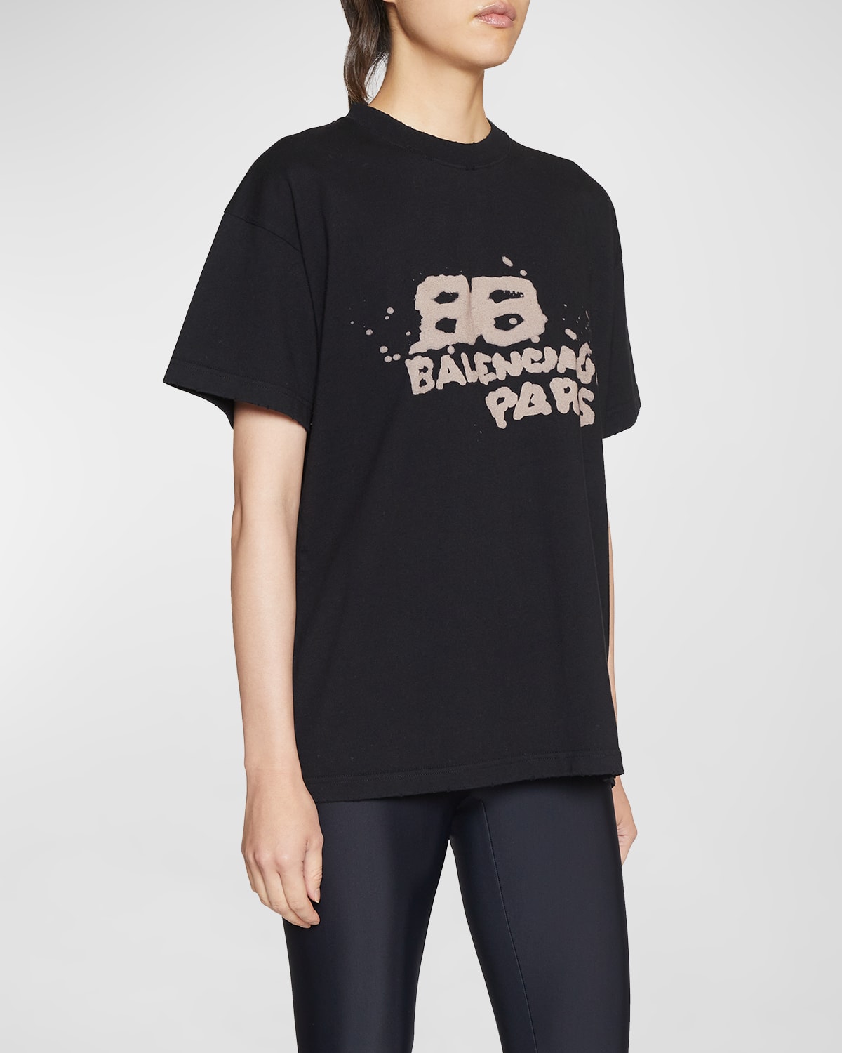 BALENCIAGA MEDIUM FIT T-SHIRT WITH DYED LOGO