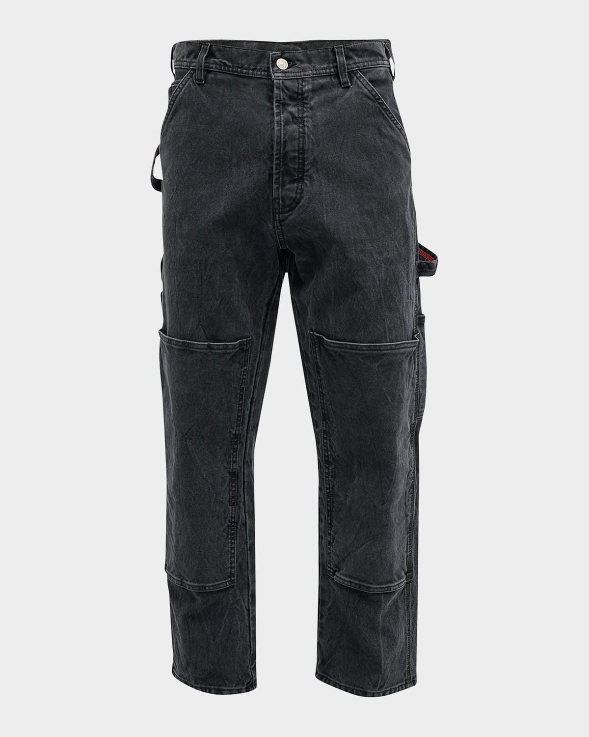 Le Pere X Cherry Kim Men's Solid Painter Trousers In Twisted Black