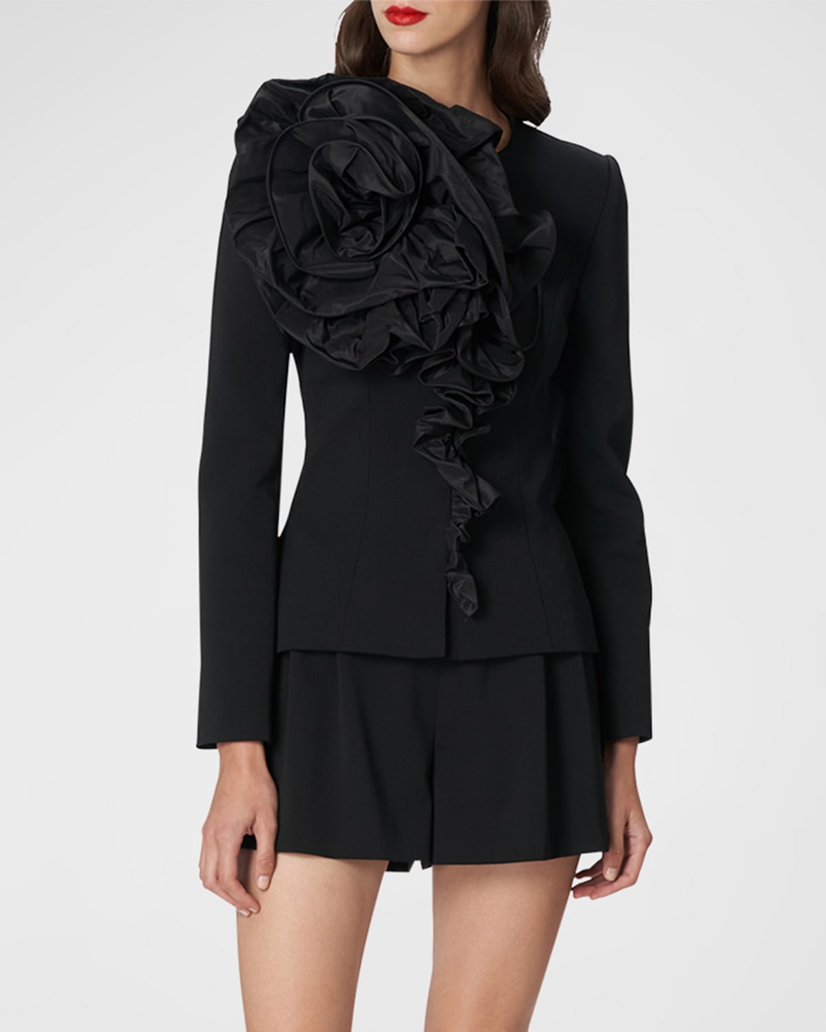 Dramatic Rosette Fitted Jacket