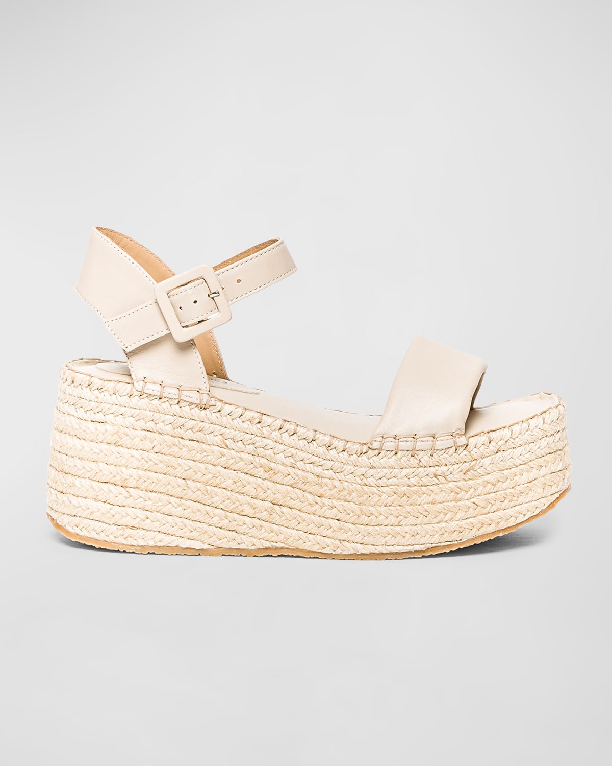 Bernardo Women's Mallorca Leather Platform Espadrille In Beige