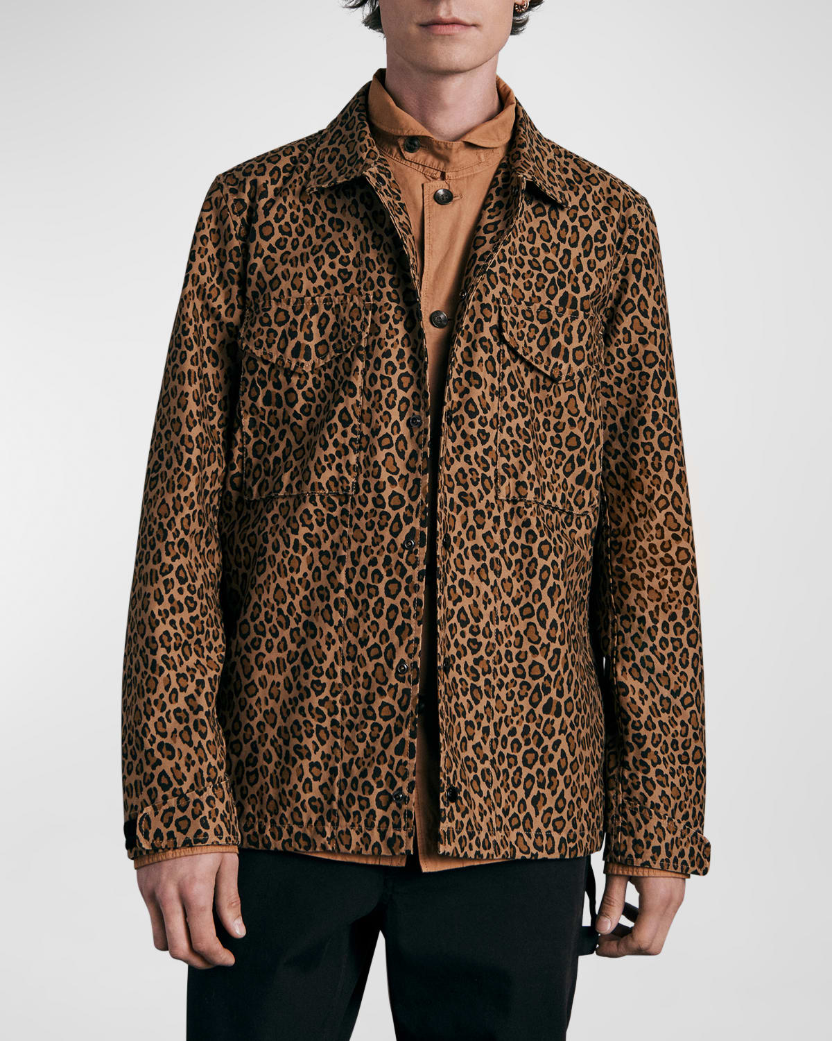 Men's Leopard-Print Coach Jacket