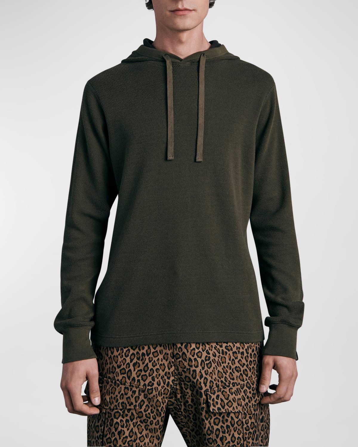 Rag & Bone Khaki Collin Hoodie In Olive Nig1
