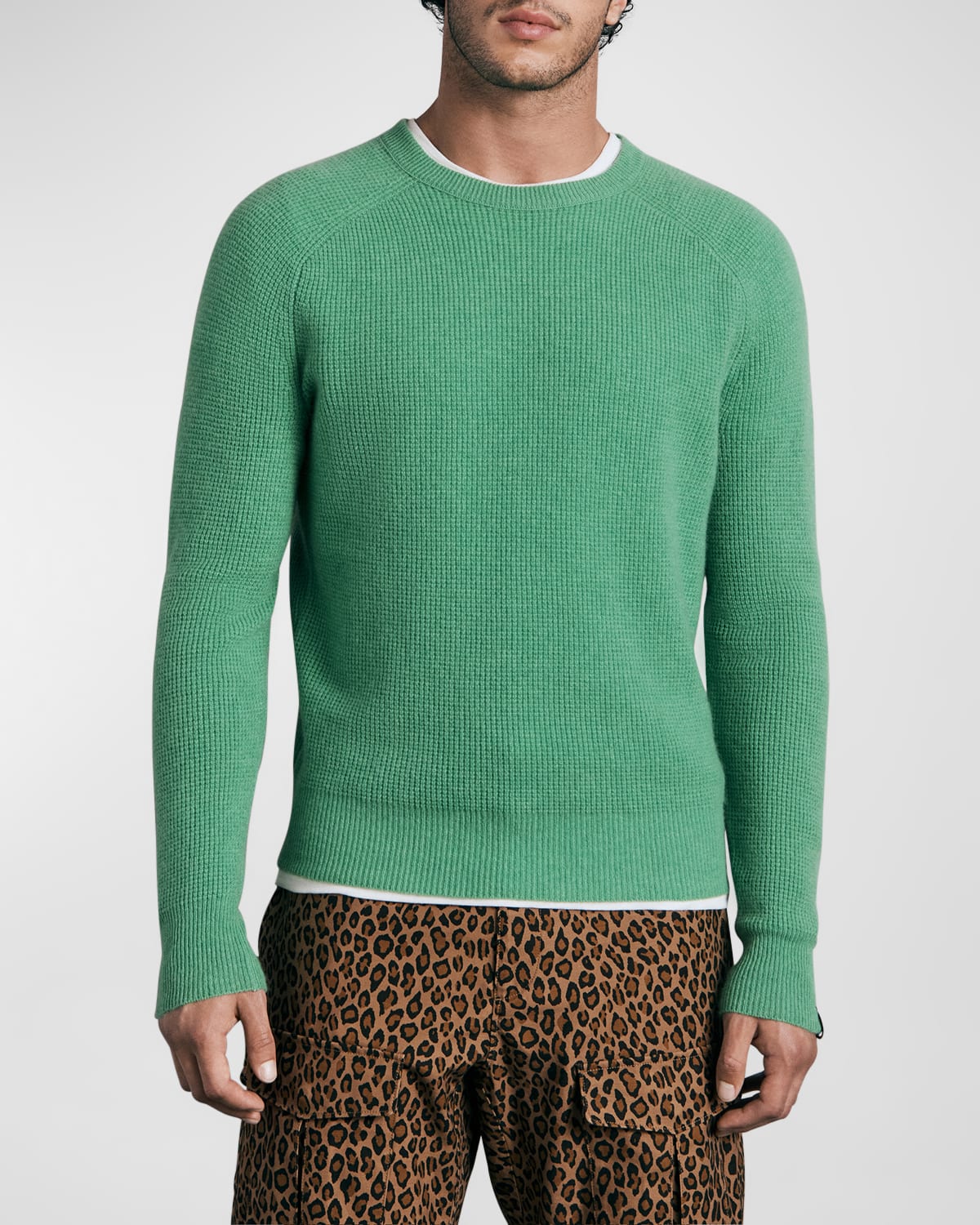 Men's Haldon Cashmere Waffle-Knit Sweater