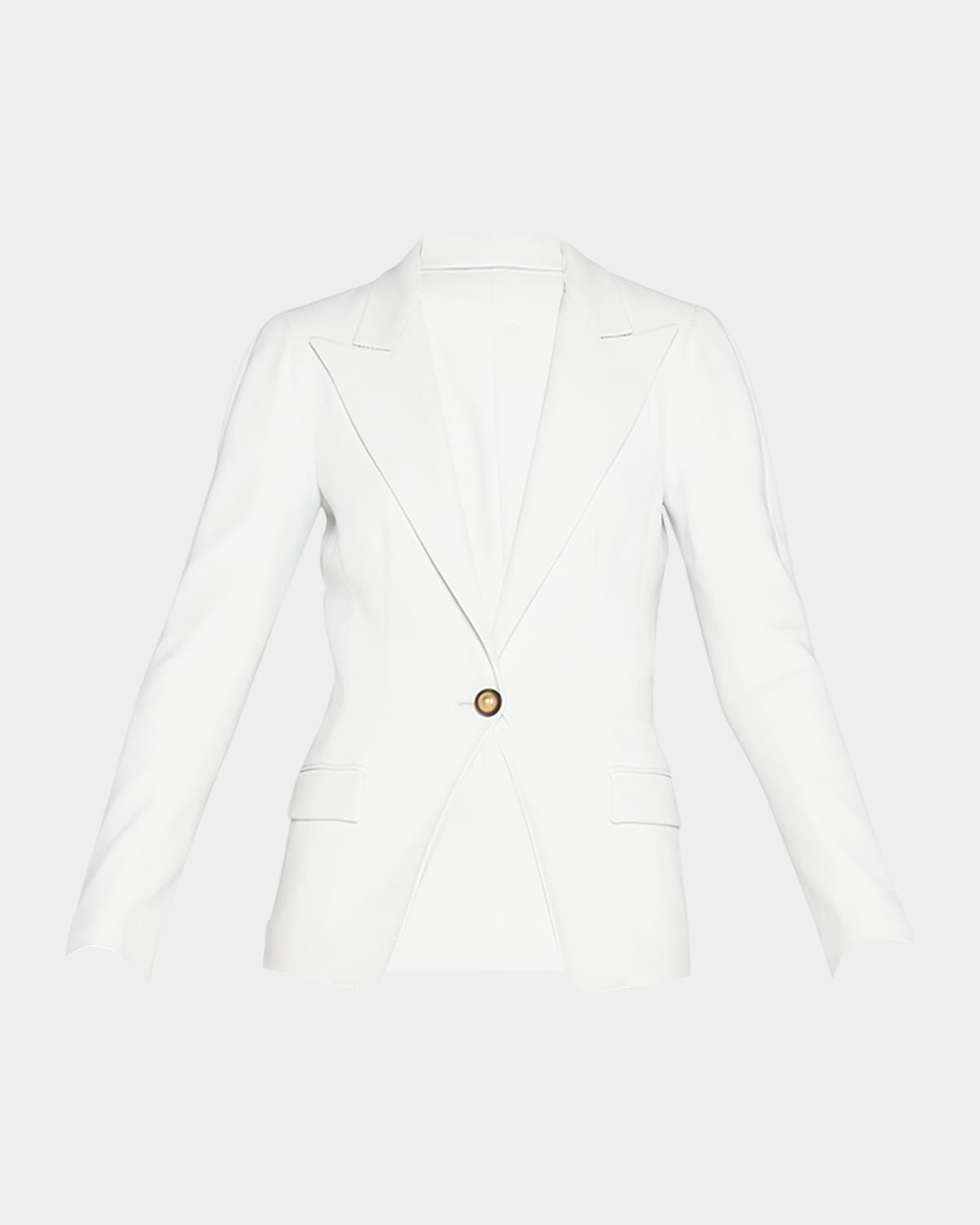 Giorgio Armani Viscose Cady Single-breasted Blazer In Ice