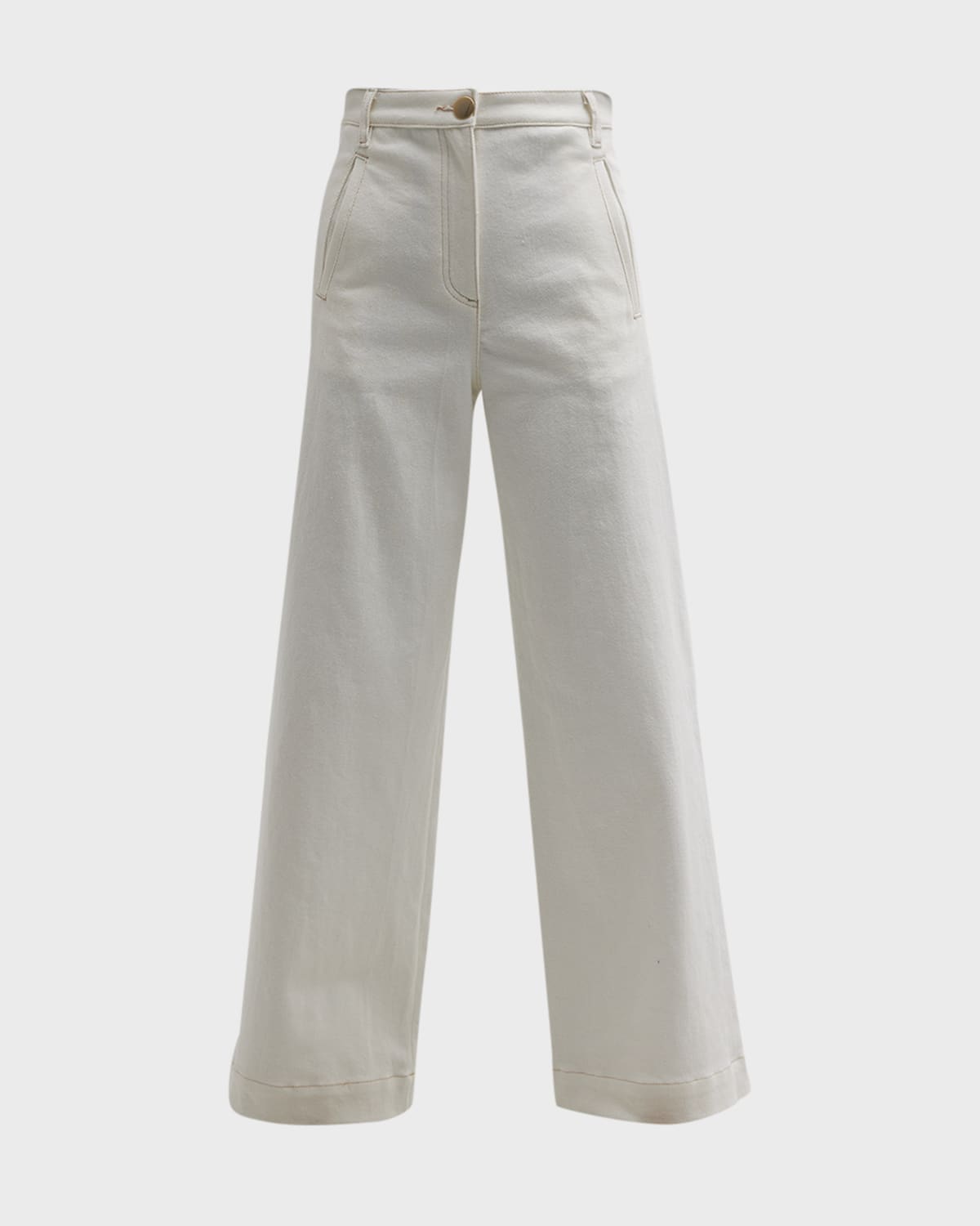 Giorgio Armani High-rise Wide-leg Denim Trousers In White