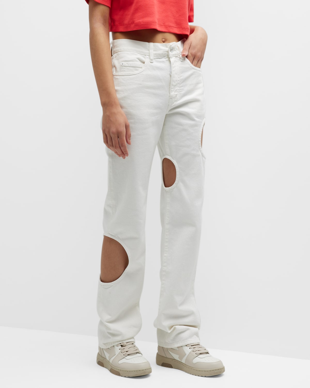 Meteor Cool Cutout Baggy Straight-Leg Jeans