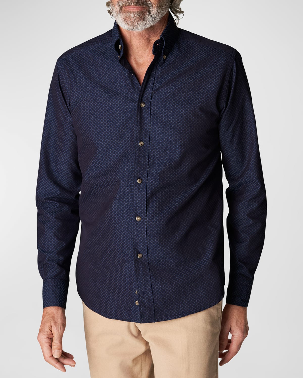 Shop Eton Slim-Fit Jacquard Denim Shirt