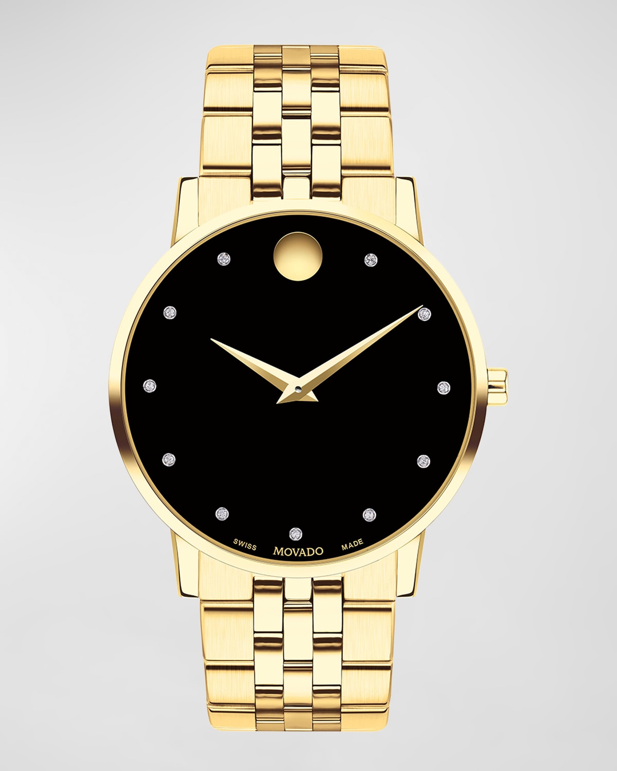Shop Movado Men's Museum Classic Diamond Indices Bracelet Watch, 40mm In Black