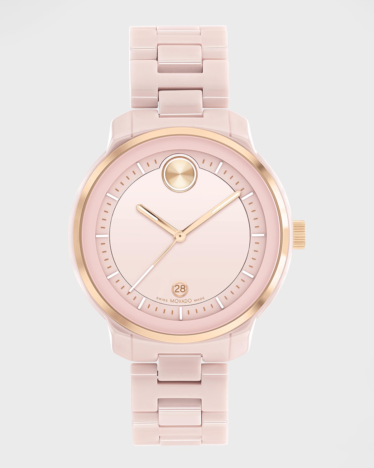 Bold Verso Two-Tone Ceramic Bracelet Watch, 39mm