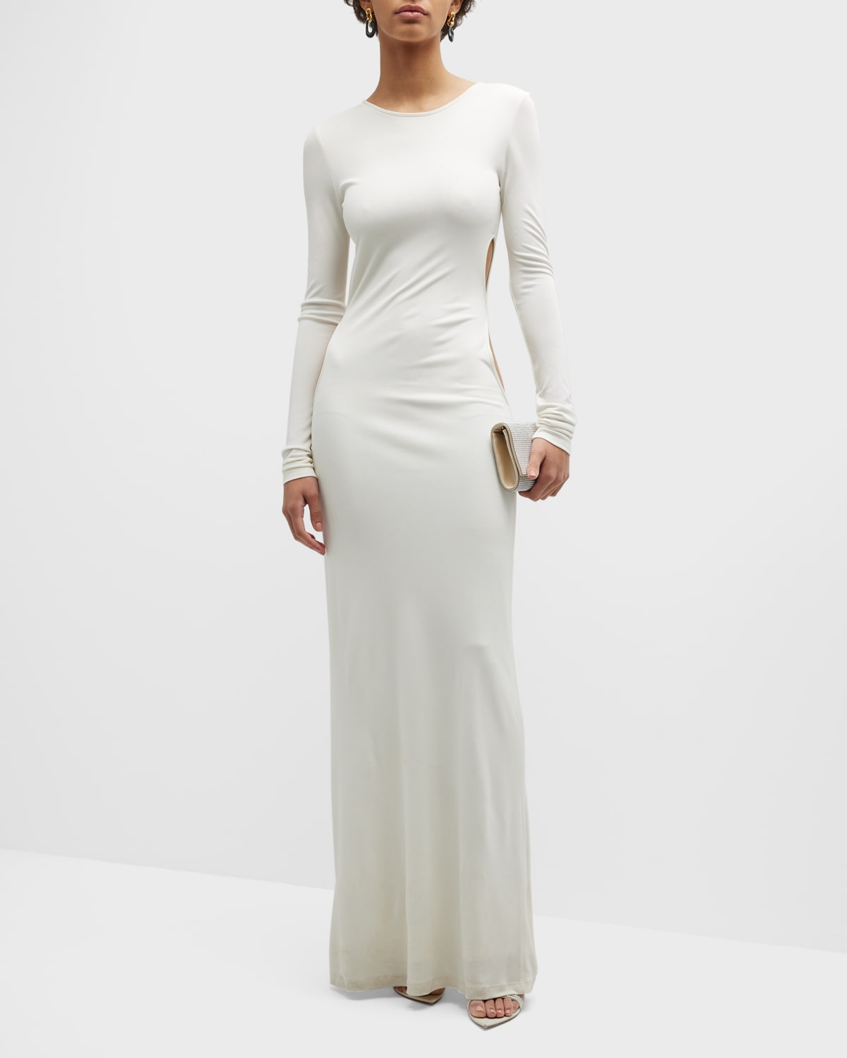 Zeynep Arcay Infinity Jersey Dress With Cutout Detail In White