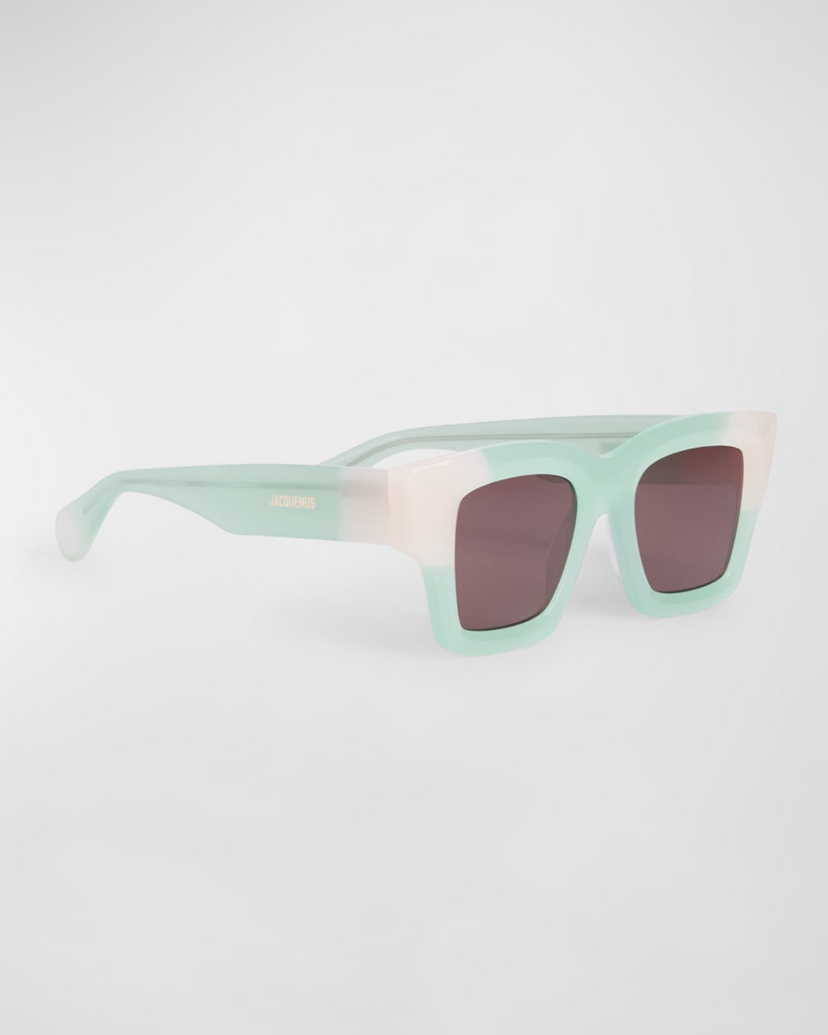 Jacquemus Les Lunettes Baci Square Acetate Sunglasses In 510 Light Green