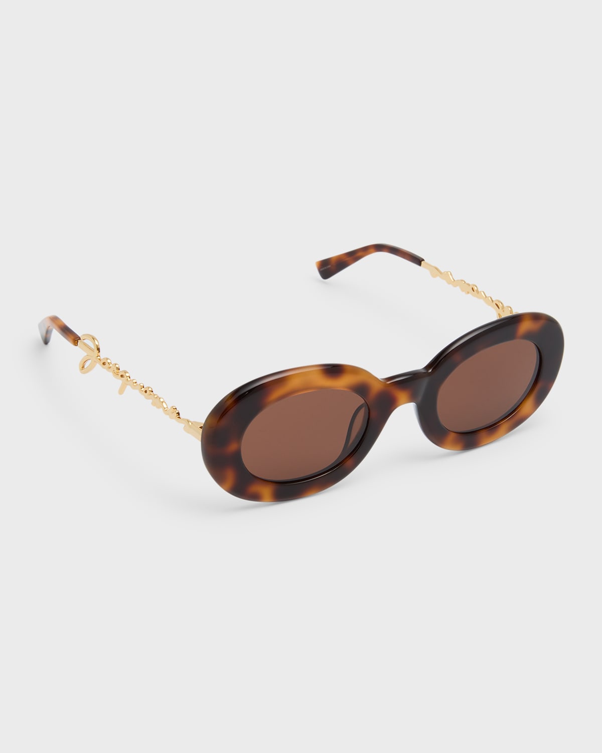 Shop Jacquemus Les Lunettes Pralu Oval Acetate Sunglasses In 080 Multi-brown