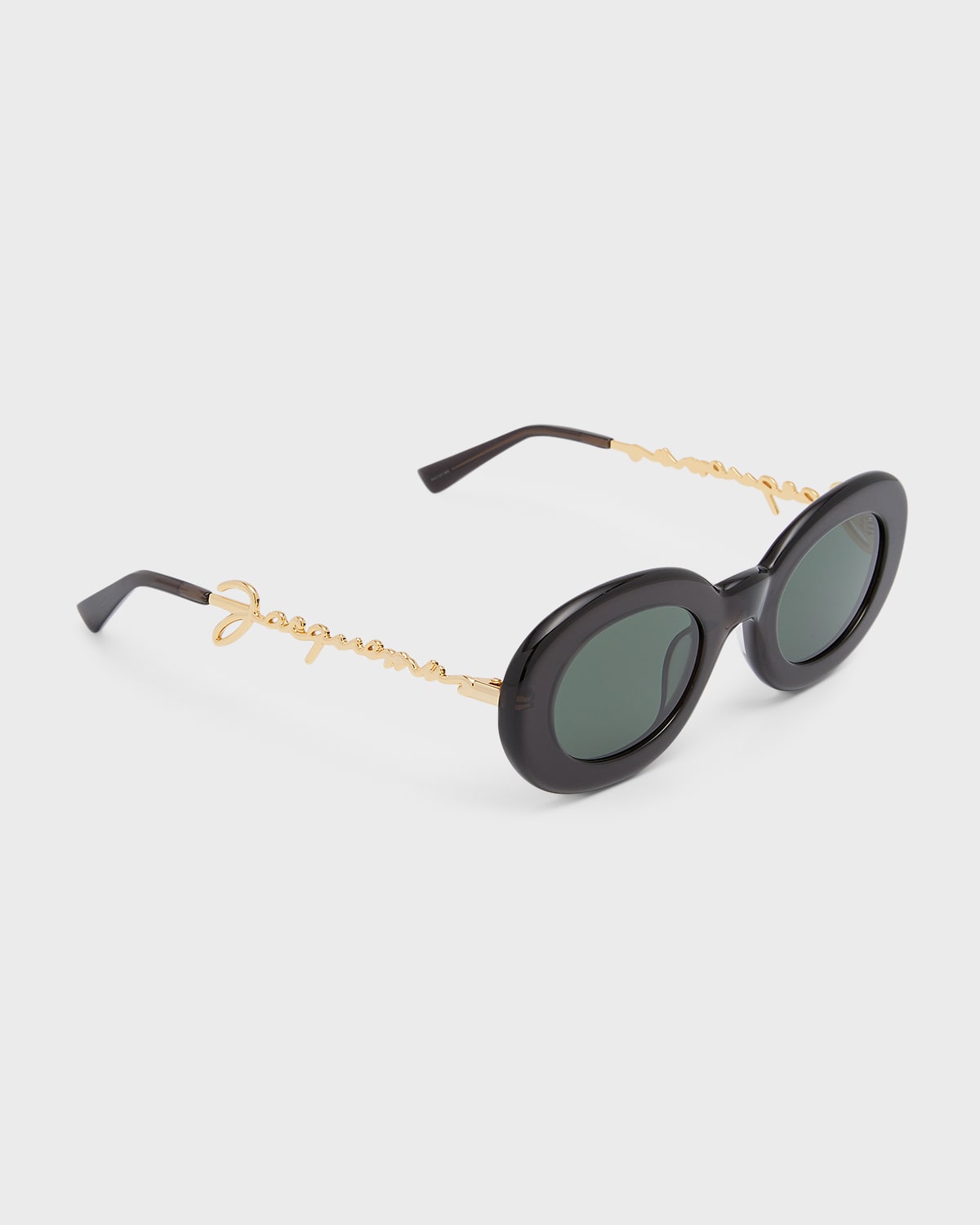 Shop Jacquemus Les Lunettes Pralu Oval Acetate Sunglasses In 090 Multi-black
