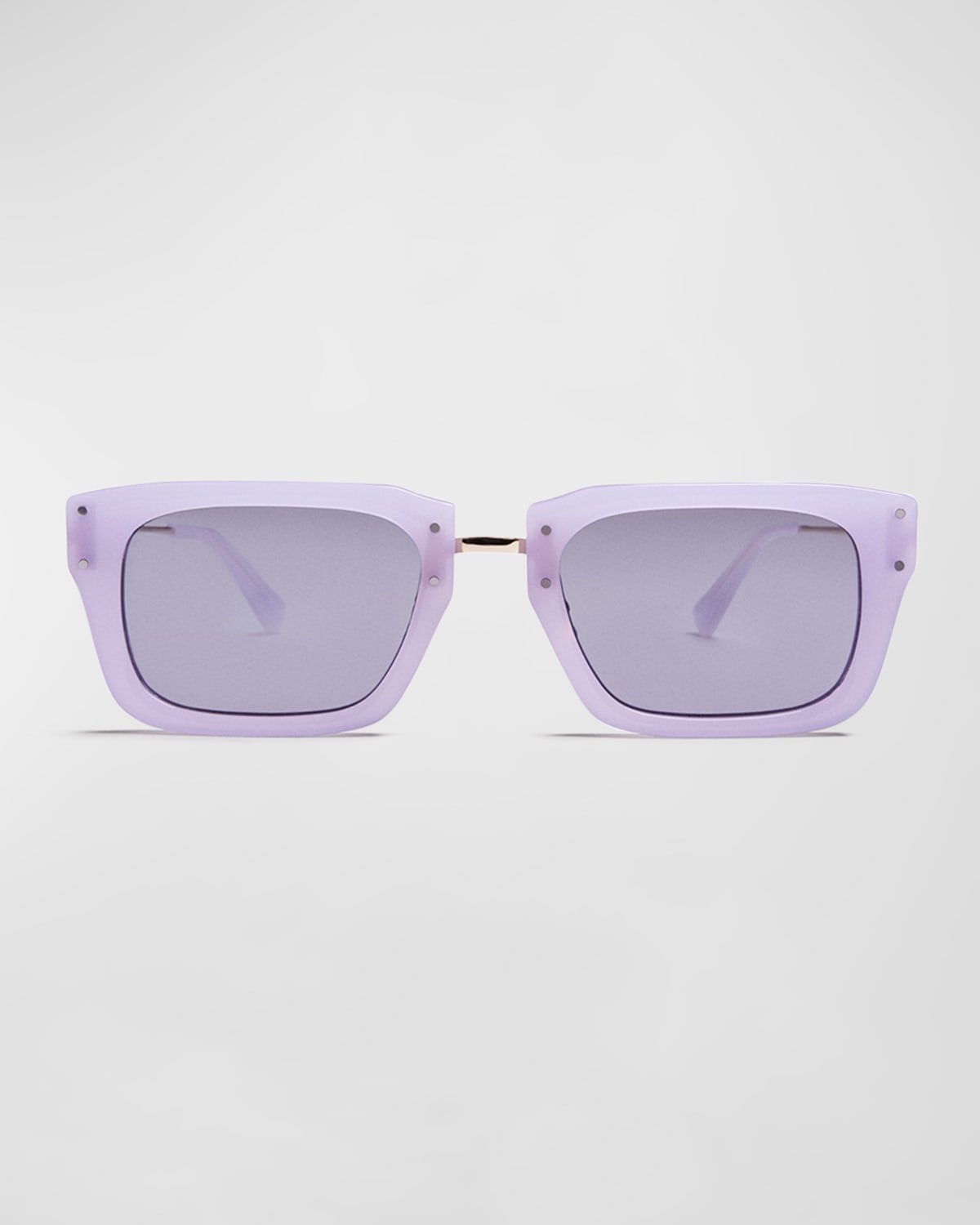 Shop Jacquemus Les Lunettes Soli Acetate Rectangle Sunglasses In 640 Lilac