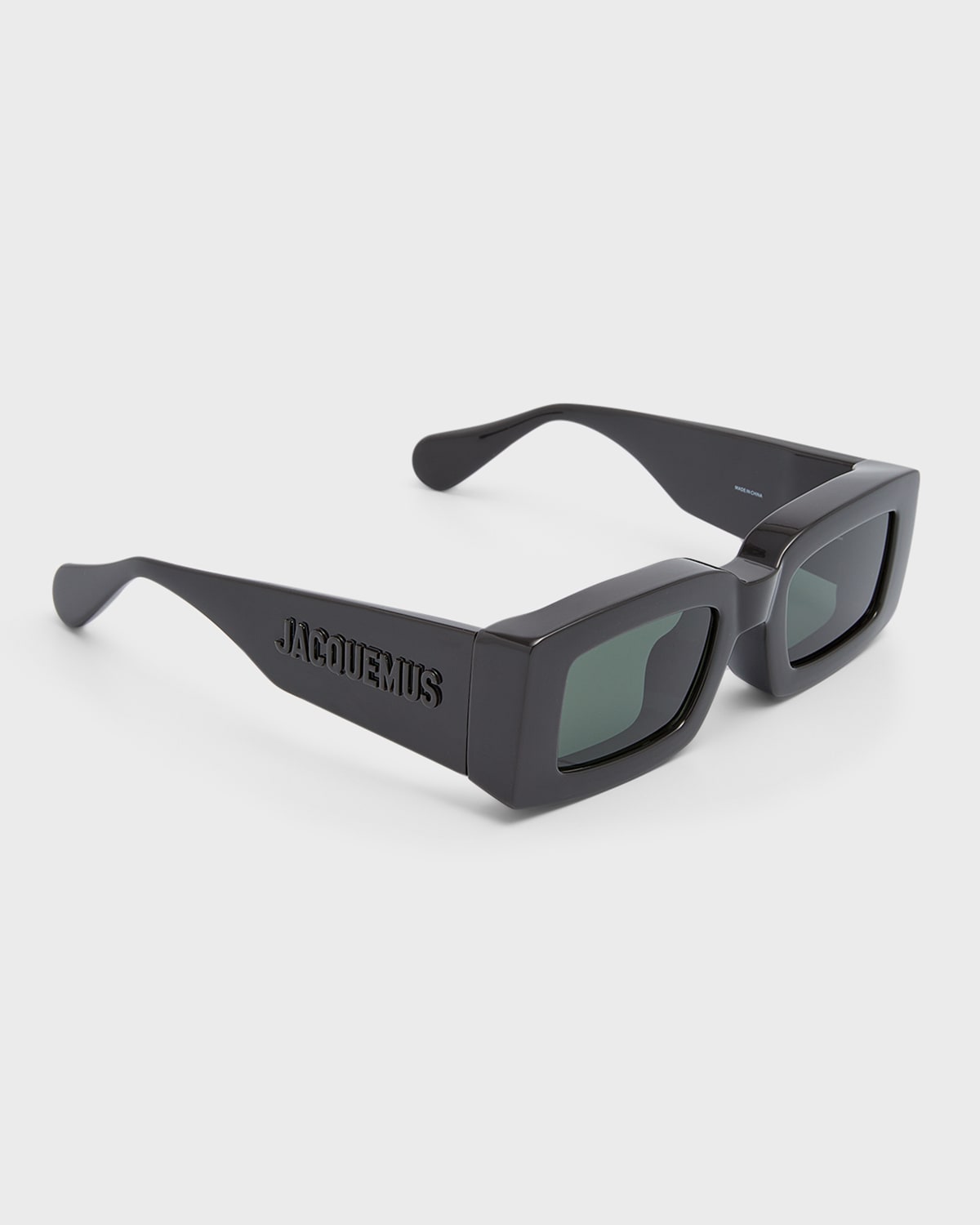 Shop Jacquemus Les Lunettes Tupi Acetate Rectangle Sunglasses In 090 Multi-black