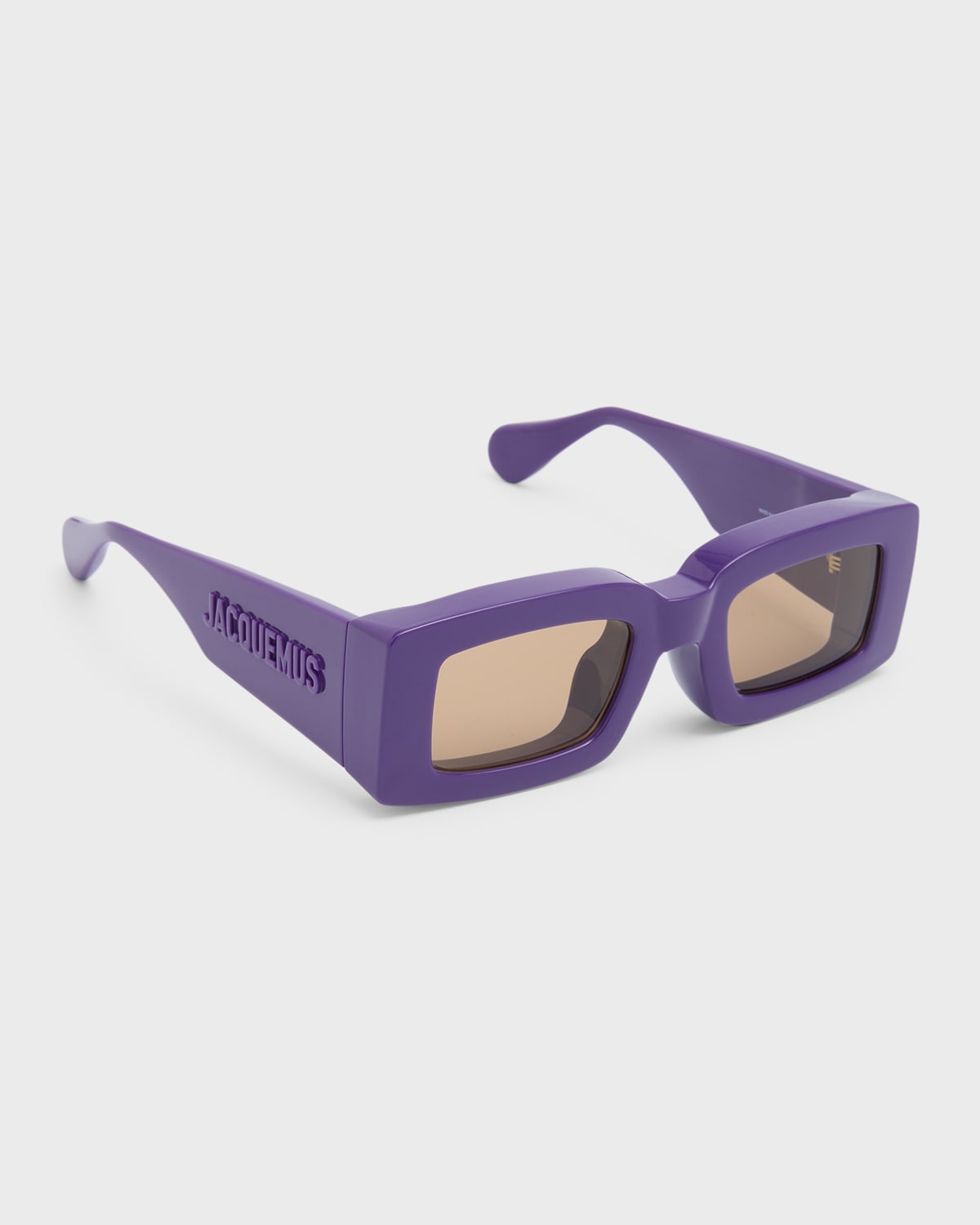 Shop Jacquemus Les Lunettes Tupi Acetate Rectangle Sunglasses In 060 Multi Purple