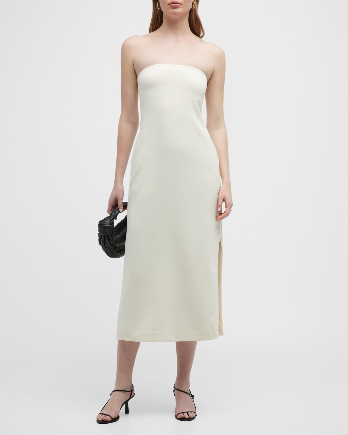 THEORY STRAPLESS ADMIRAL CREPE MIDI DRESS