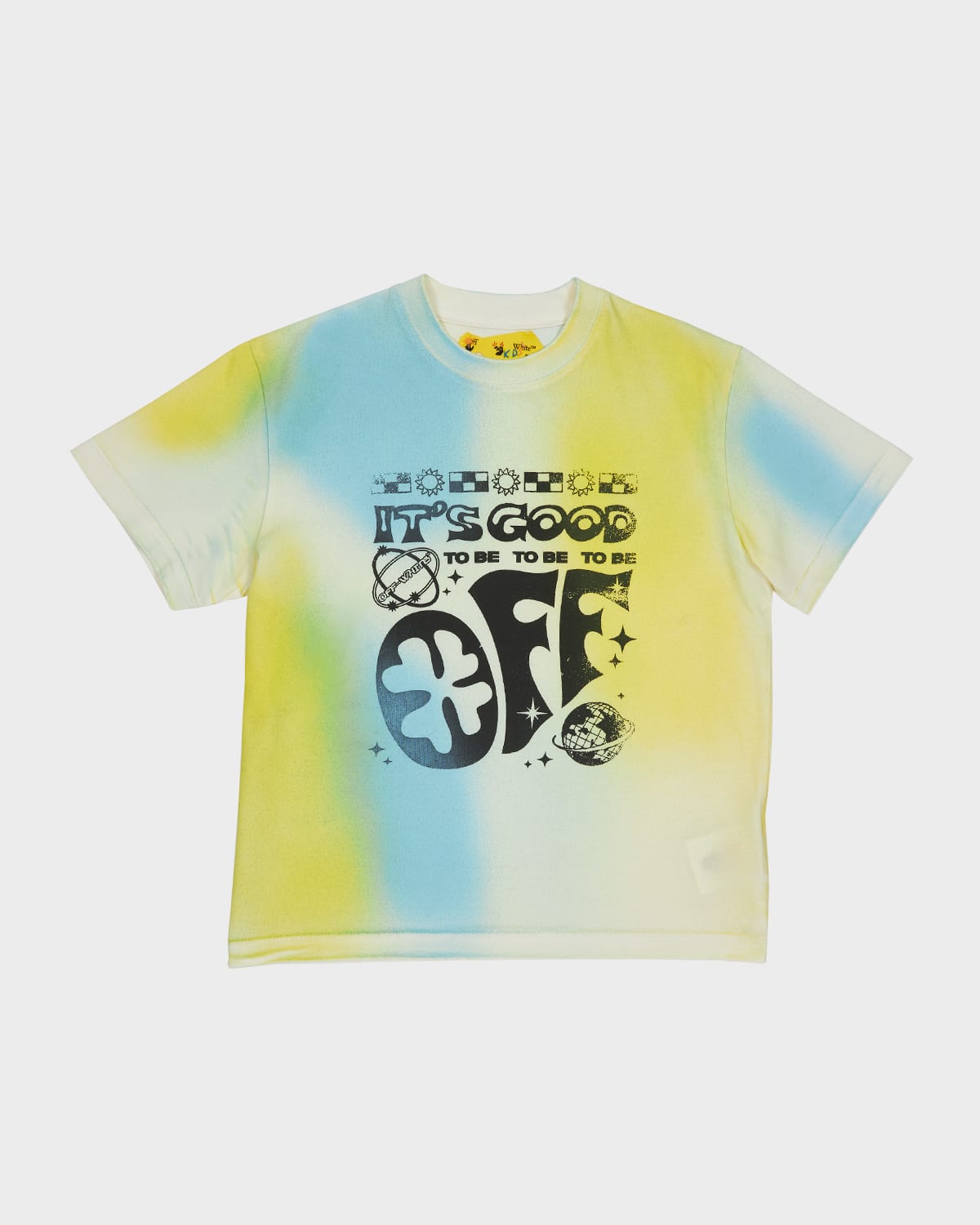 Off-white Kids' Graphic-print Cotton T-shirt In Yellow