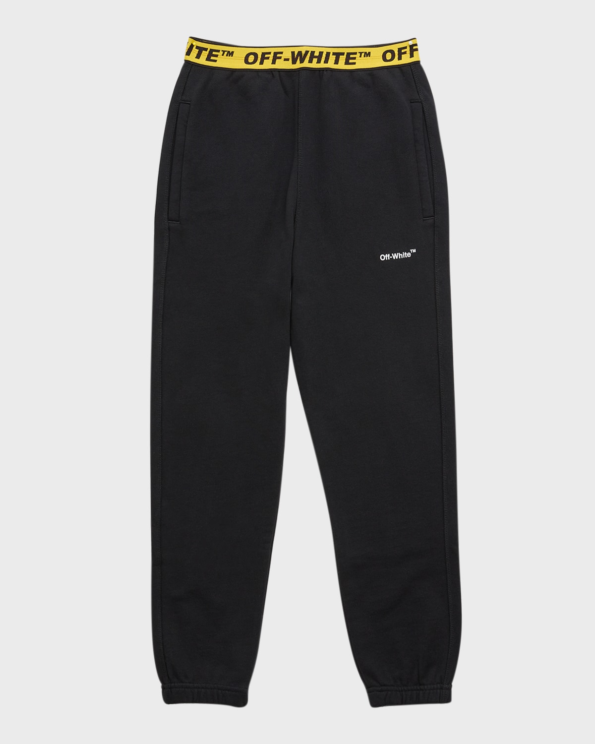 Off-white Branded Cotton-jersey Jogging Bottoms 4-12 Years In Black Yellow