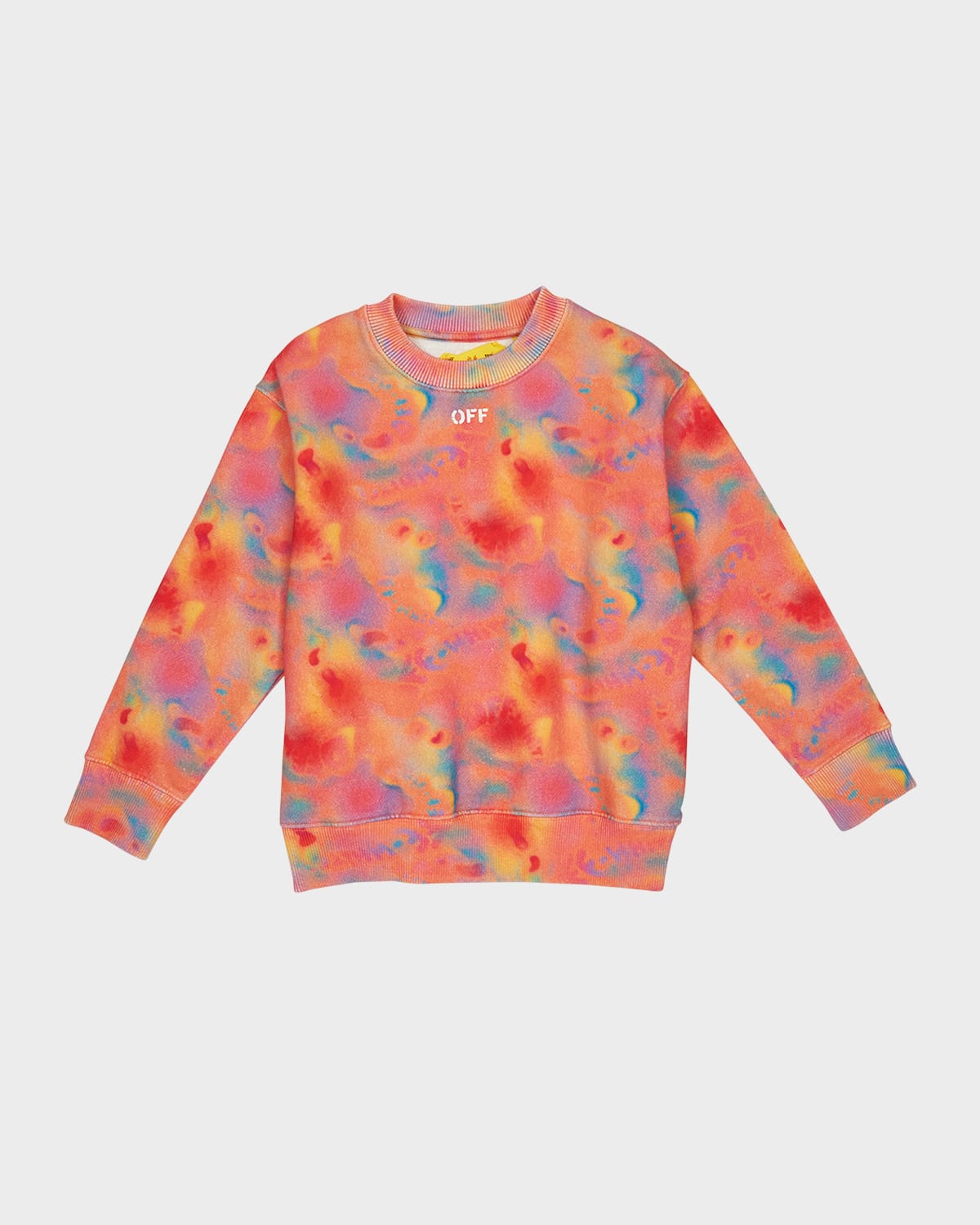 OFF-WHITE GIRL'S TIE DYE LOGO-PRINT SWEATSHIRT