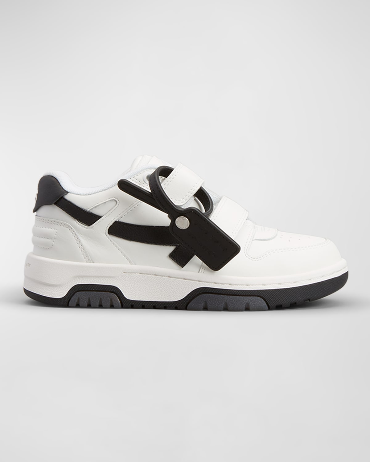 Shop Off-white Kid's Out Of Office Leather Sneakers In White Black