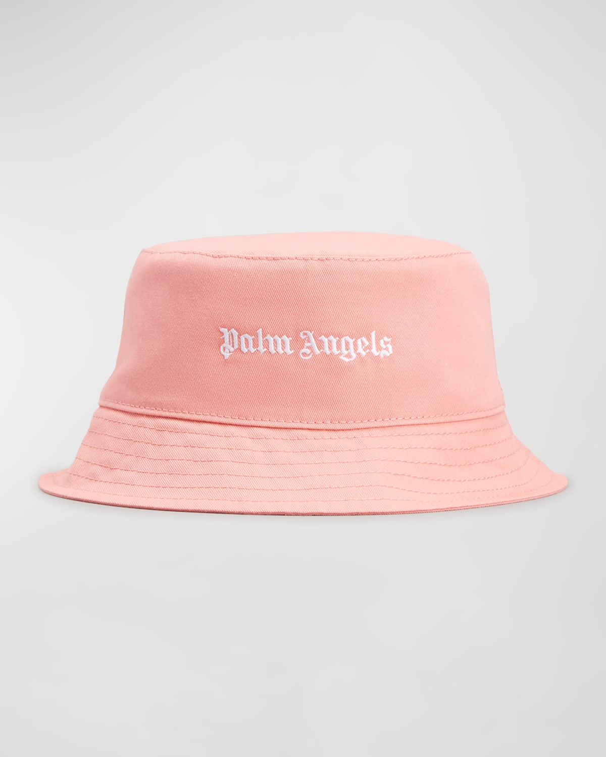 Palm Angels Kid's Embroidered Logo-print Bucket Hat In Pink