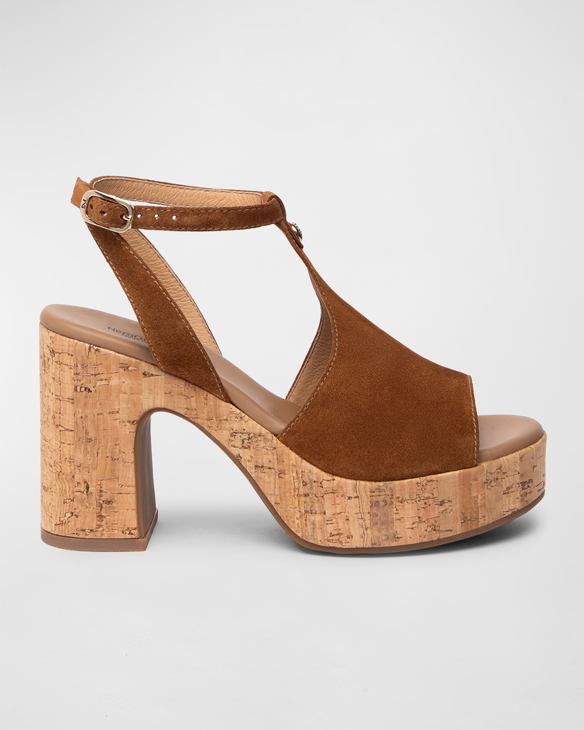 Shop Nerogiardini Suede Ankle-strap Platform Sandals In Cognac