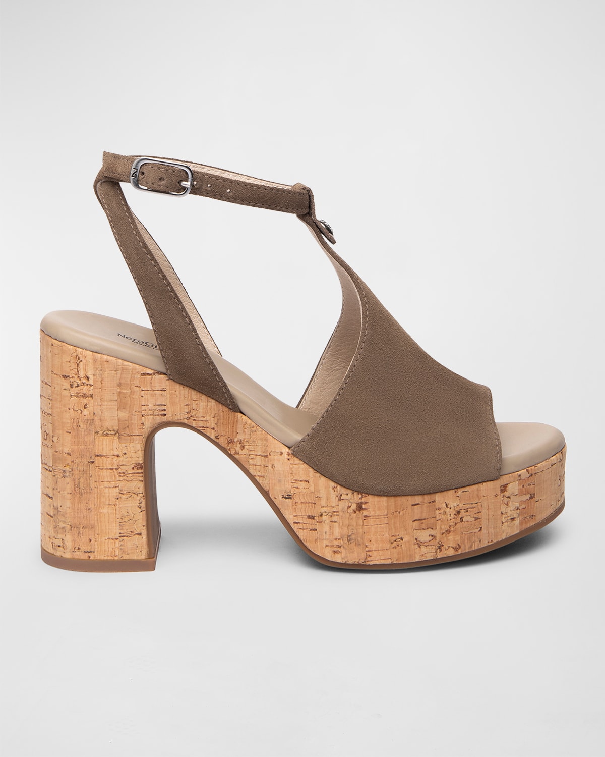 Suede Ankle-Strap Platform Sandals