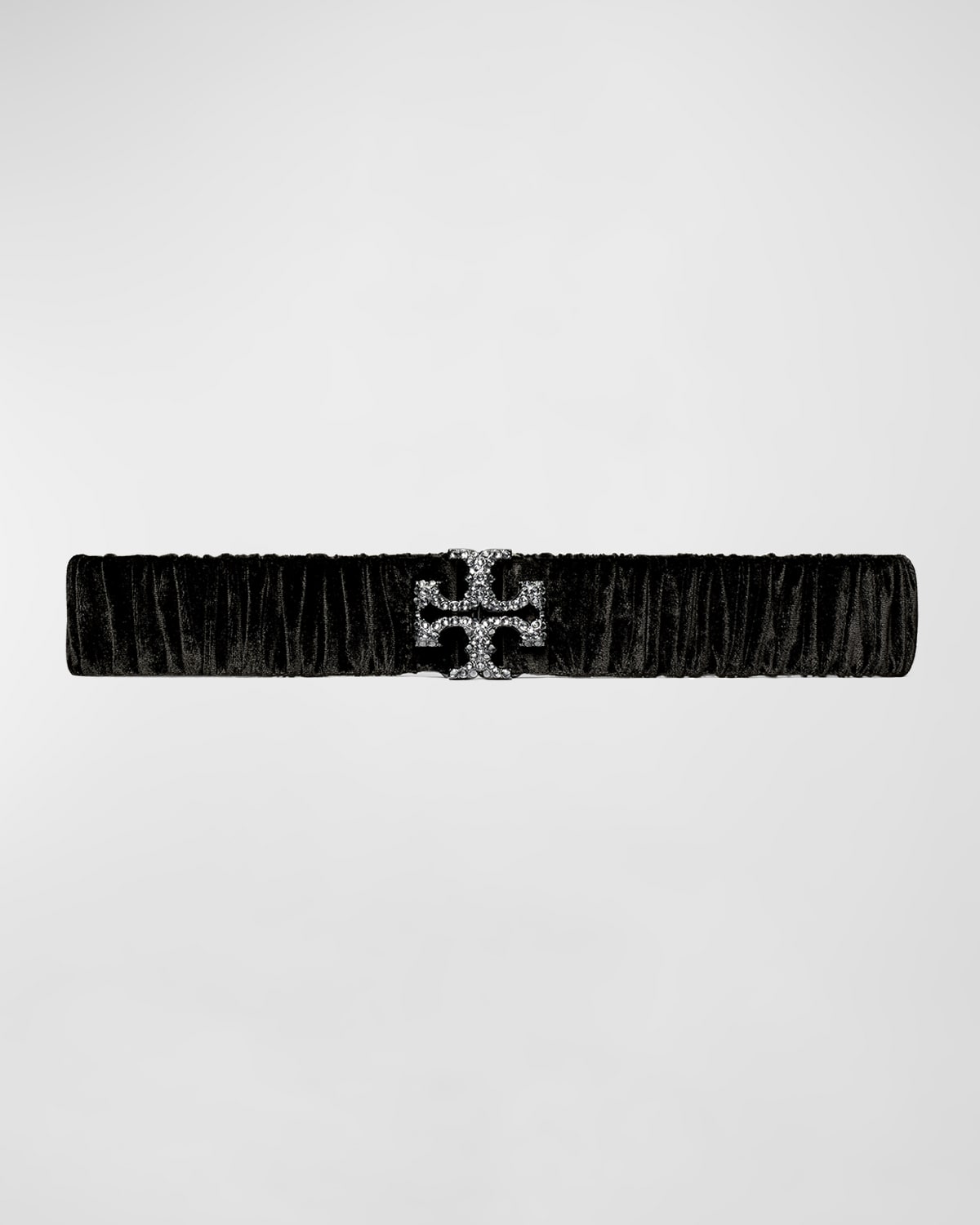 Tory Burch Eleanor Velvet Stretch Belt In Black ModeSens