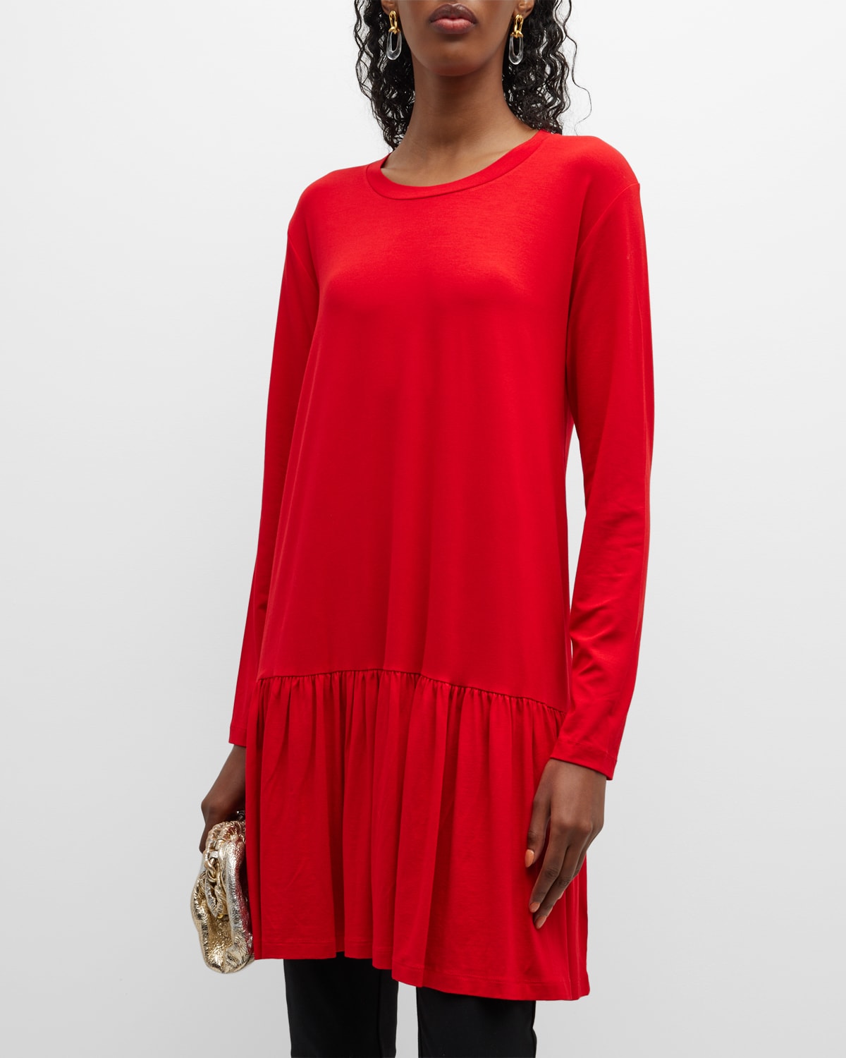 Masai Gaphna Long-Sleeve Flounce Shift Dress