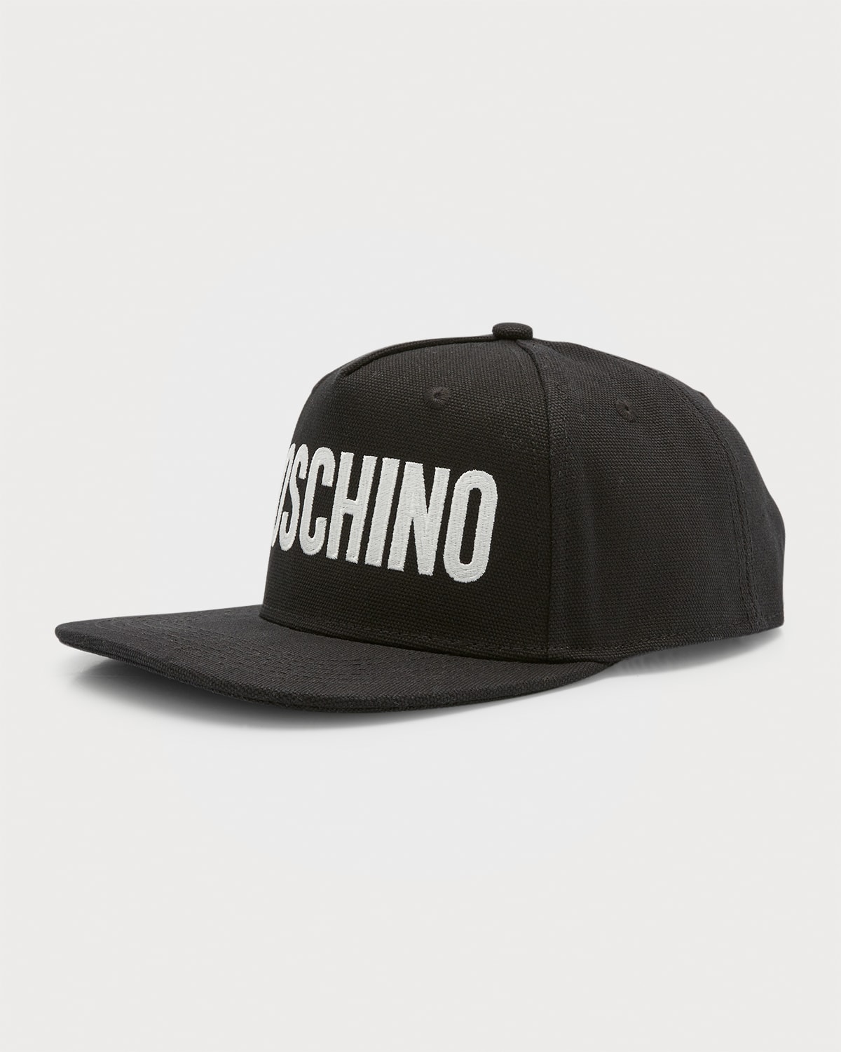 Shop Moschino Men's Cappello Flat Brim Logo Baseball Cap In Black