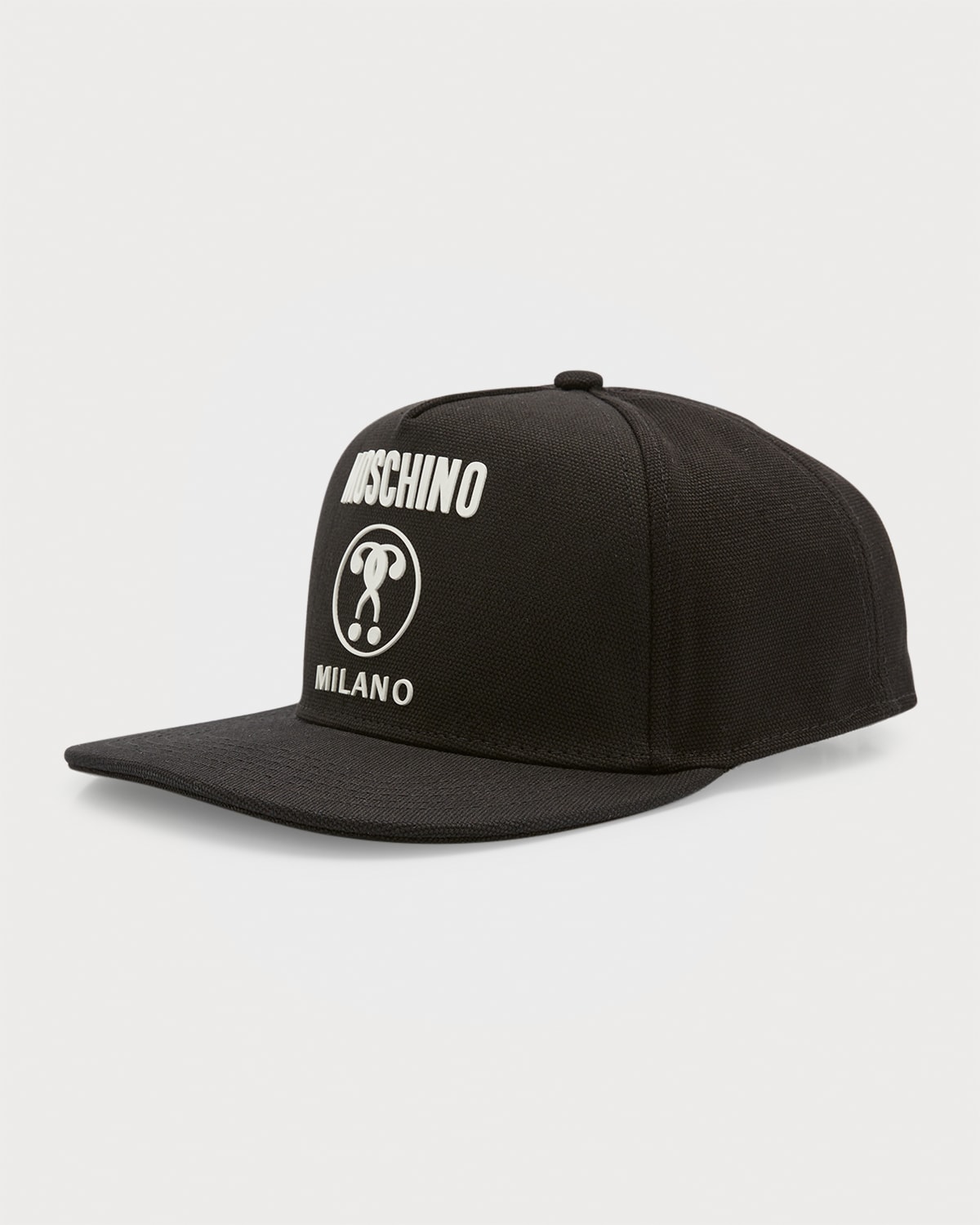 Moschino Men's Cappello Flat Brim Logo Baseball Cap In Black