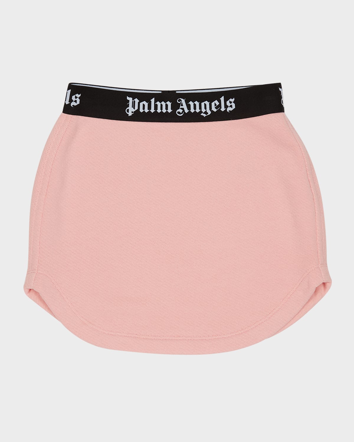 Shop Palm Angels Girl's Logo-print Waistband Sweat Skirt In Pink Black