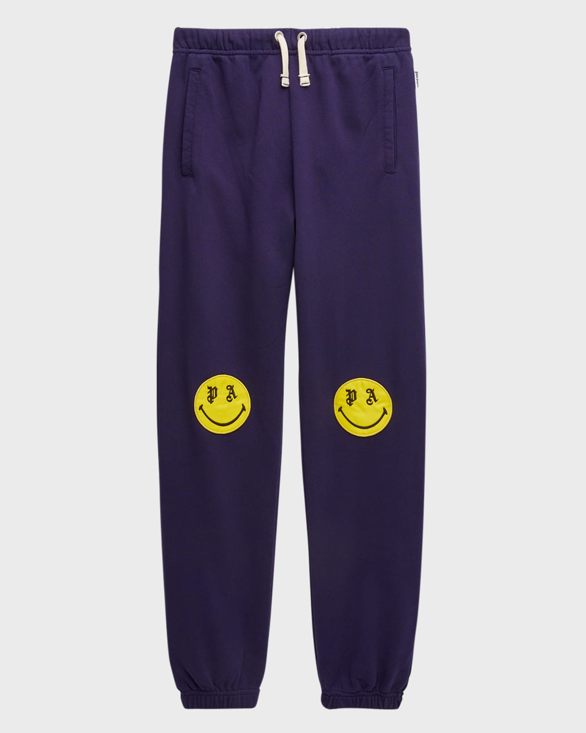 PALM ANGELS BOY'S HAPPY FACE LOGO-PRINT SWEATPANTS 