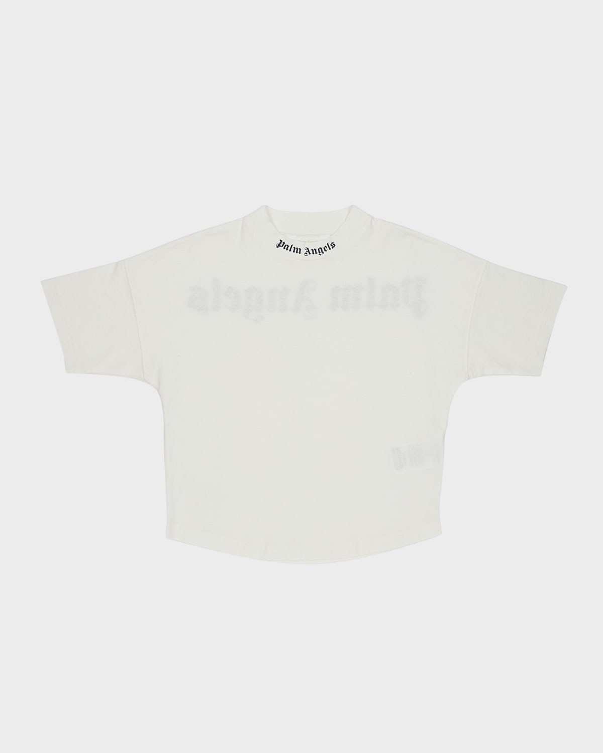 Palm Angels Kids' Classic Logo T-shirt In White Navy